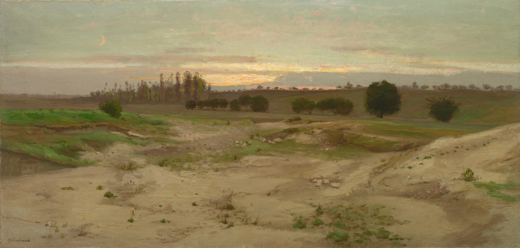 Antoine Chintreuil - The Marl Pit at Mulcent;Evening