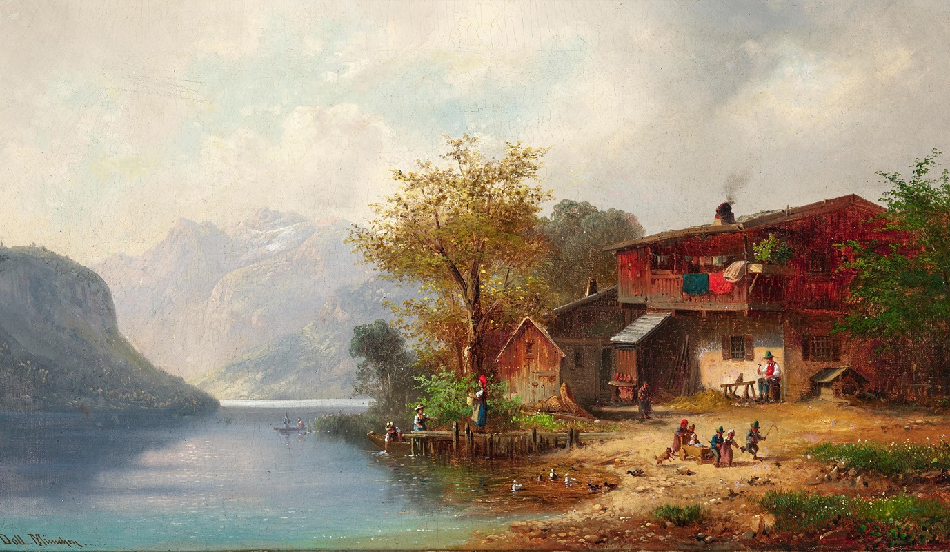 Anton Doll - A Rural Idyll on a Lake