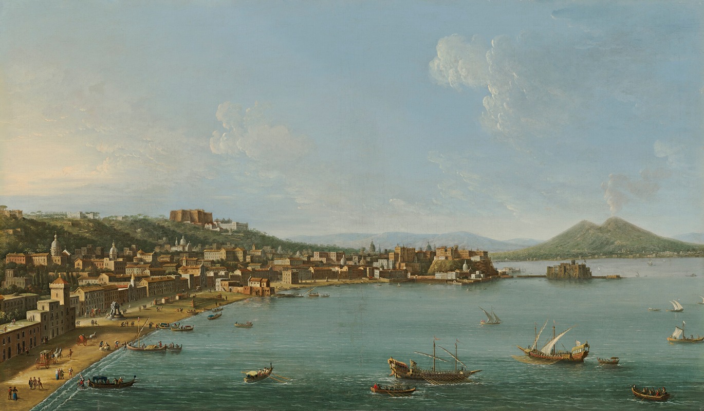 Antonio Joli - Naples, a view of the Riviera di Chiaia, from the north-west, with Vesuvius beyond