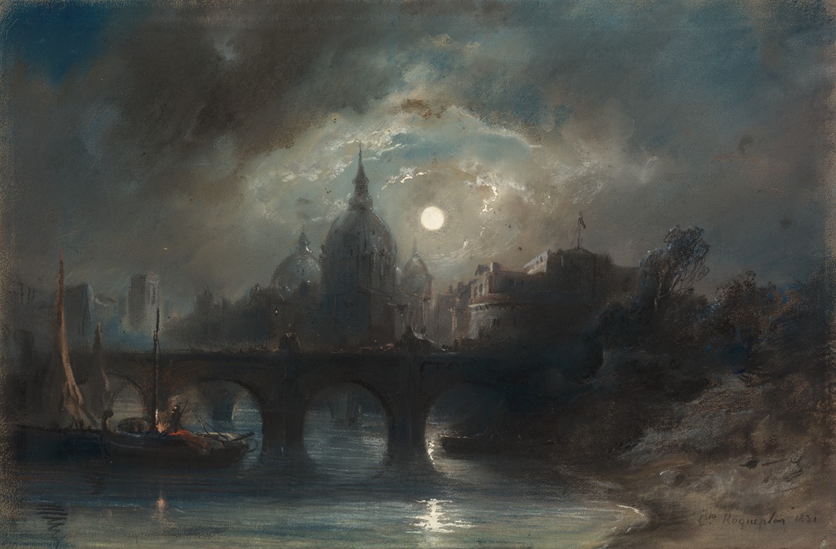 Camille Roqueplan - View of a City at Night