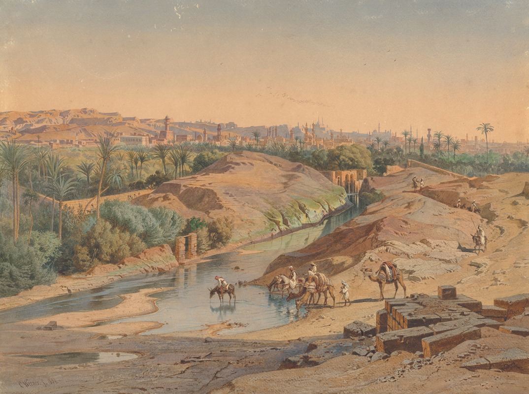 Carl Frederich Heinrich Werner - On the outskirts of Cairo