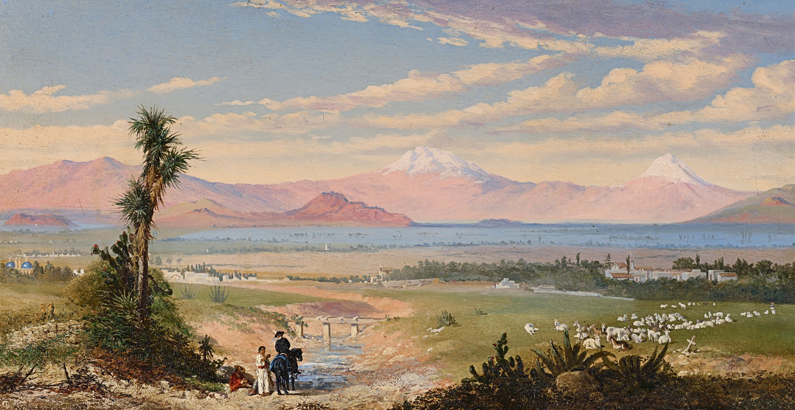 Conrad Wise Chapman - The Valley of Mexico, the Two Volcanoes Popocatépetl and Iztaccihuatl Beyond