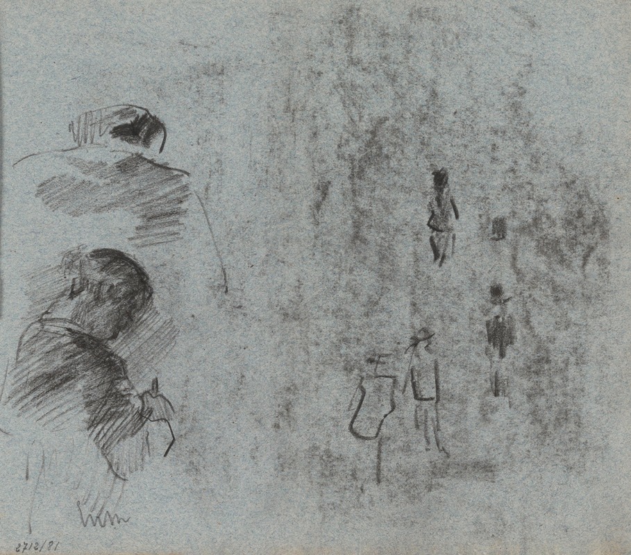 James Ensor - Silhouettes and two Figures Seen from the Back