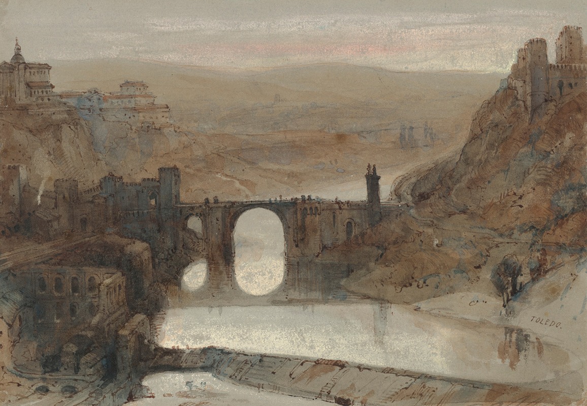 David Roberts - The Bridge of Toledo, near Madrid, Spain