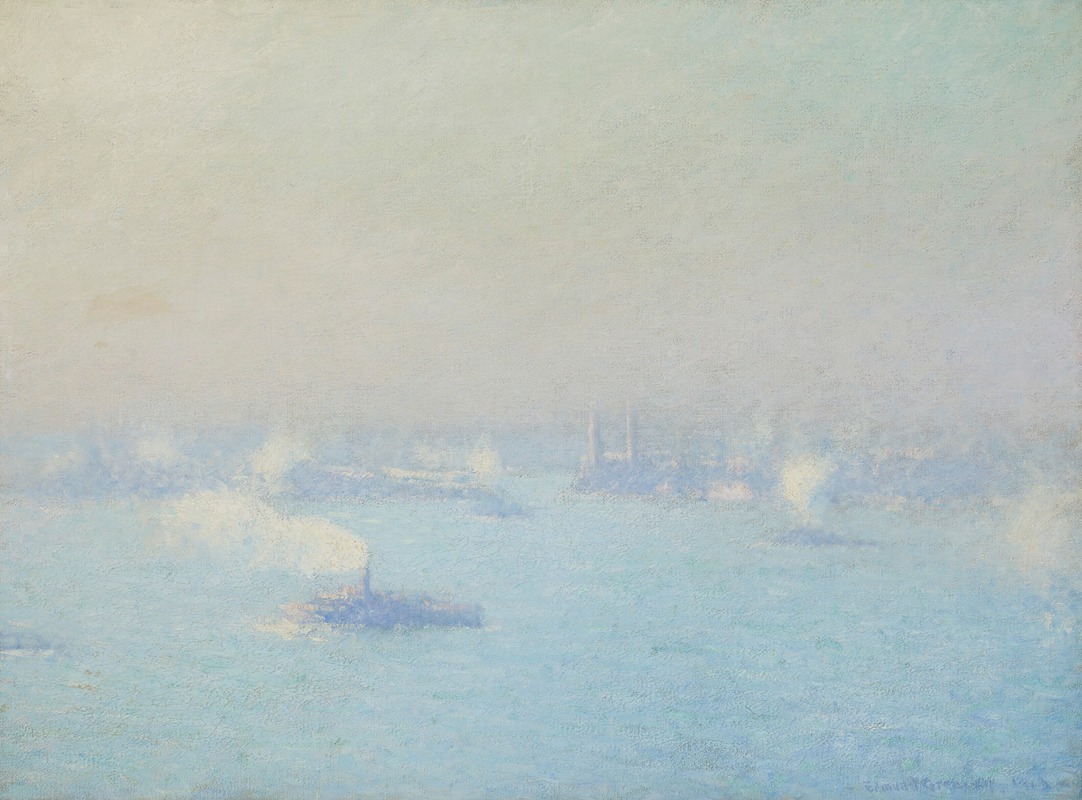 Edmund William Greacen - A Foggy Day on the Hudson