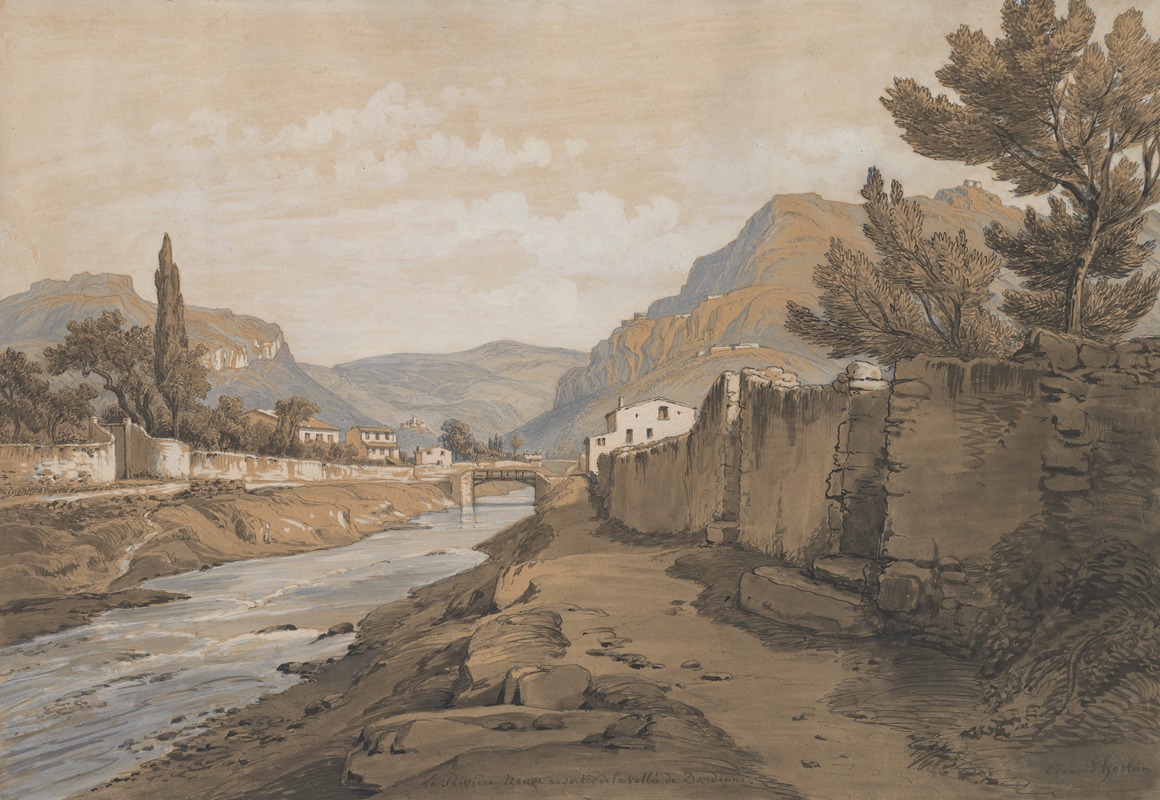 Edouard Jean Marie Hostein - The Neuve River at the End of the Dardenne Valley