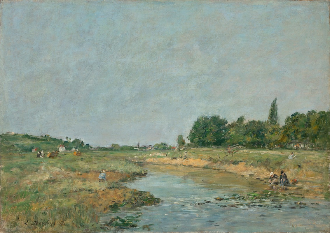 Eugène Boudin - Laveuses au bord de la rivière