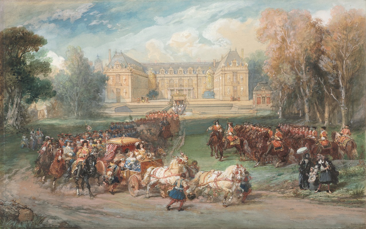 Eugène Louis Lami - Louis XIV Driving his Coach in the Park of Versailles