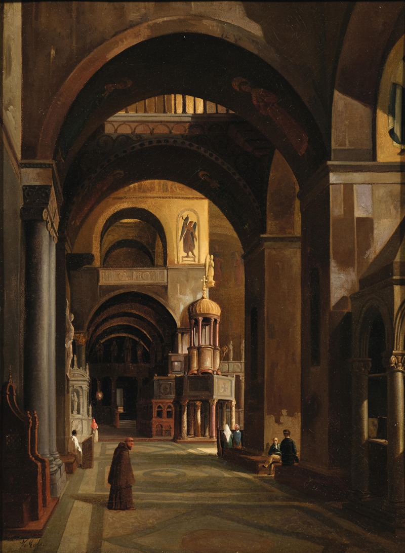 Federico Moja - Venice, a View of the Interior of San Mark’s Basilica