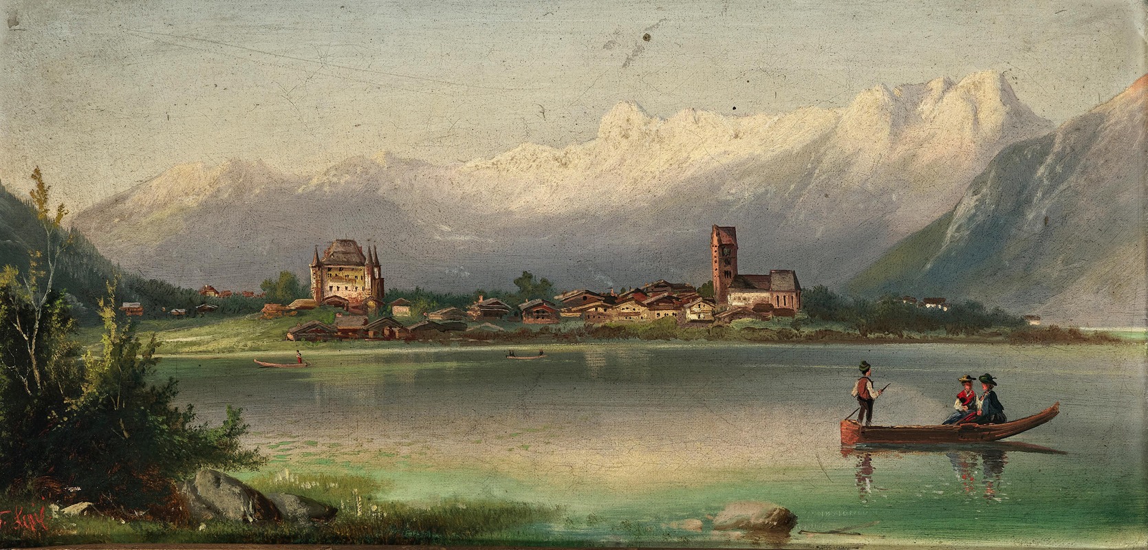 Ferdinand Lepie - A View of Zell am See with Rosenberg Castle