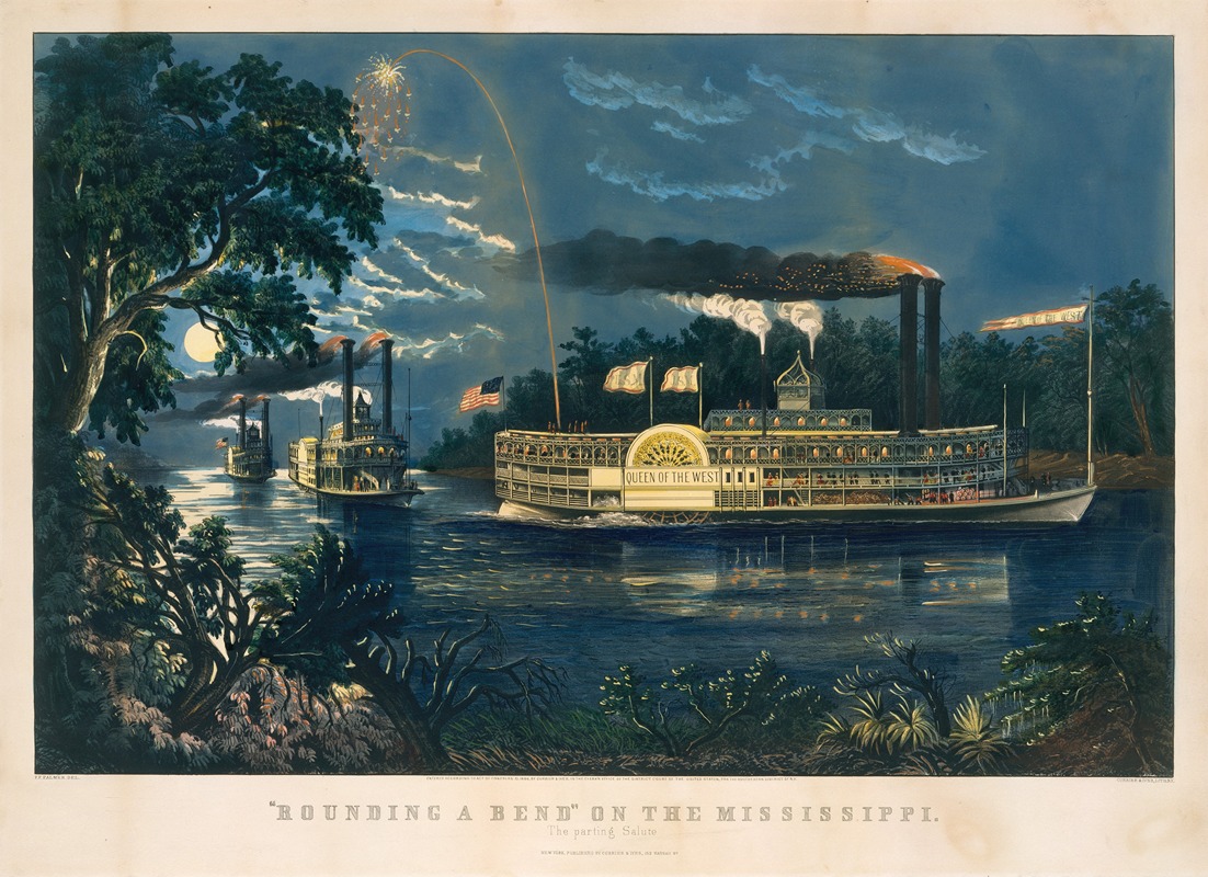 Frances Flora Bond Palmer - Rounding a Bend on the Mississippi – The Parting Salute