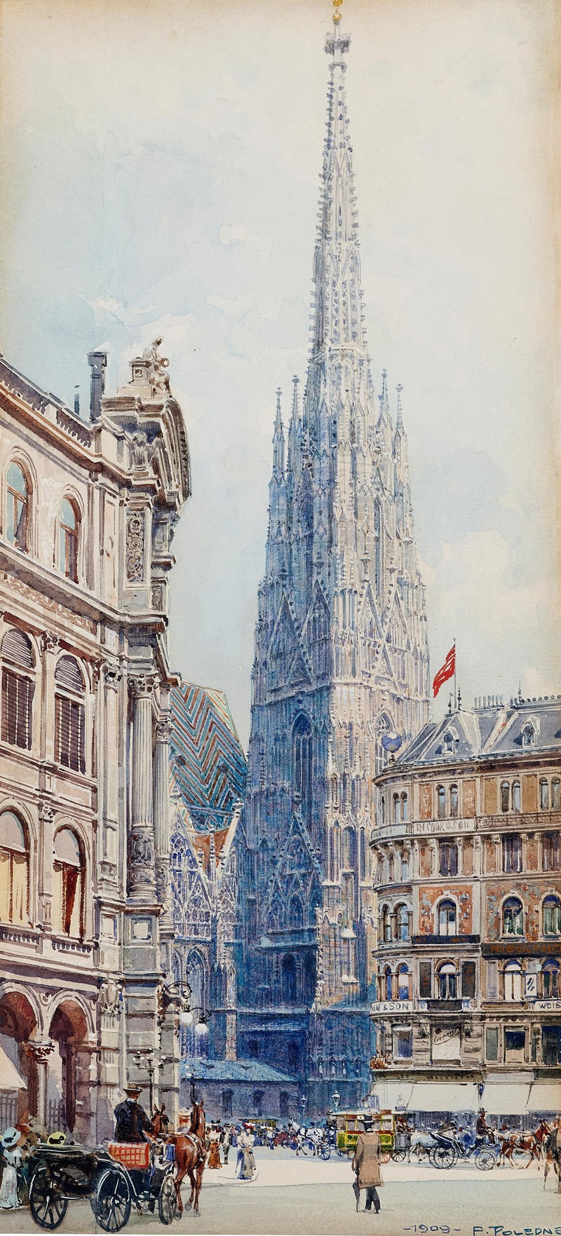 Franz Poledne - View from Graben to St. Stephen’s cathedral