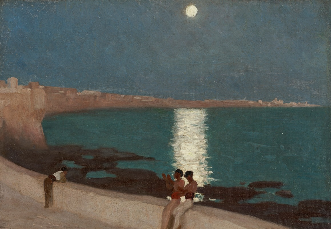 Frederic Leighton - The Bay of Cadiz – Moonlight