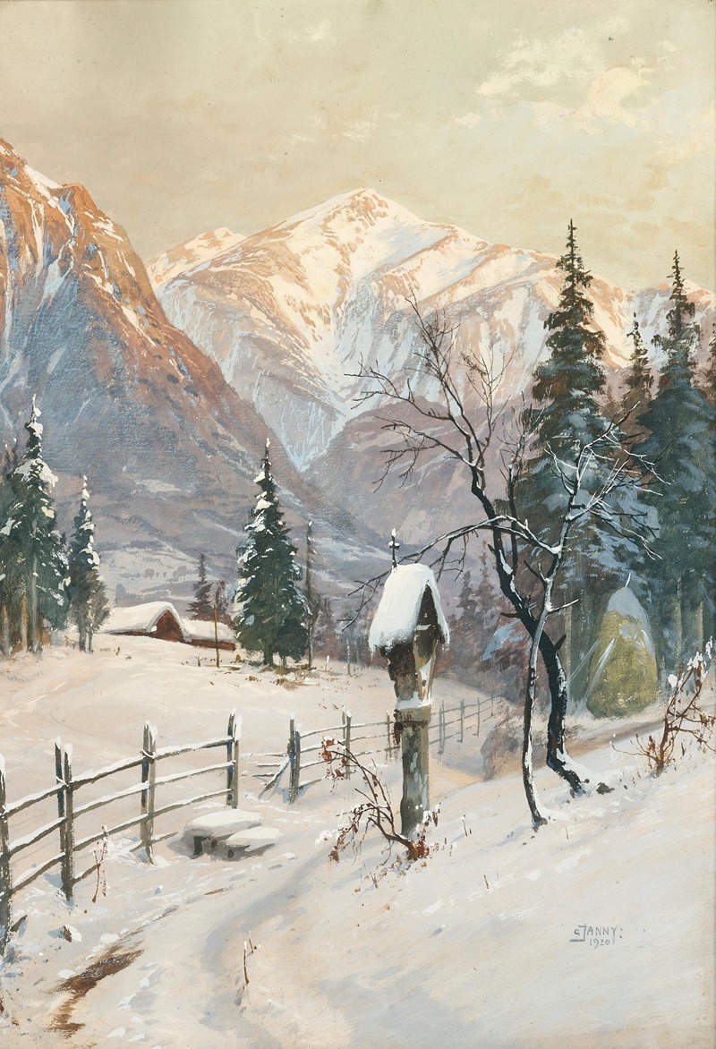 Georg Janny - Schneeberg (mountain) seen from Semmering on a winter morning