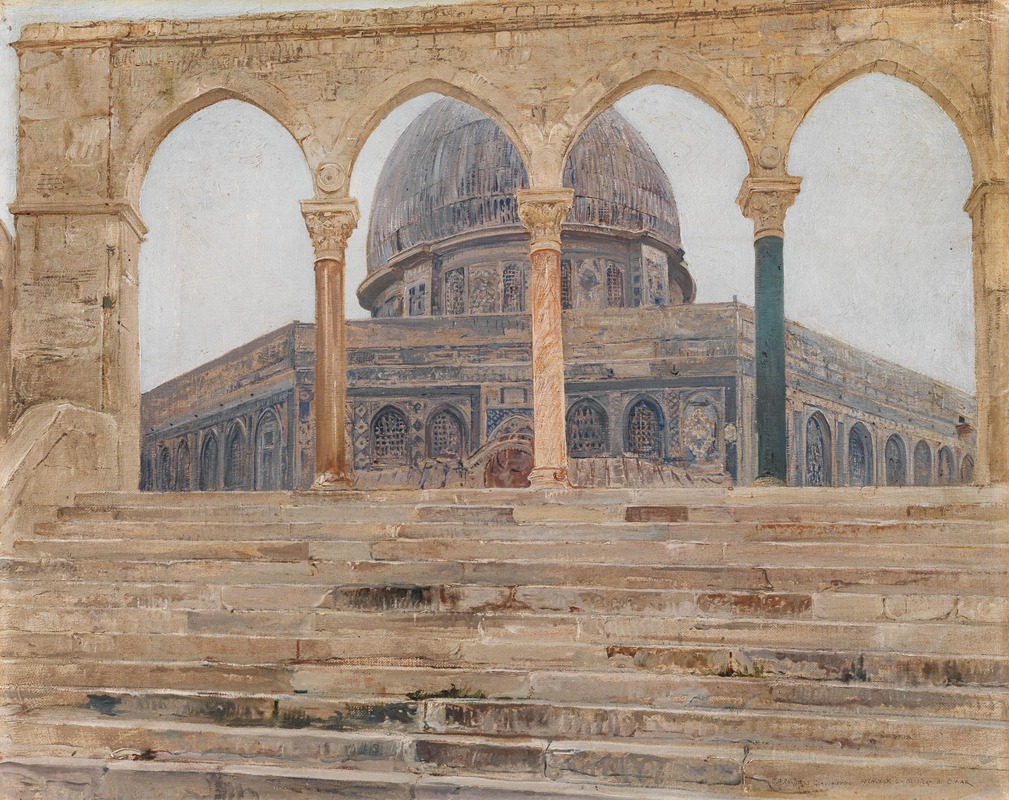 Giulio Aristide Sartorio - Jerusalem, a View of the Mosque of Omar with the Dome of the Rock