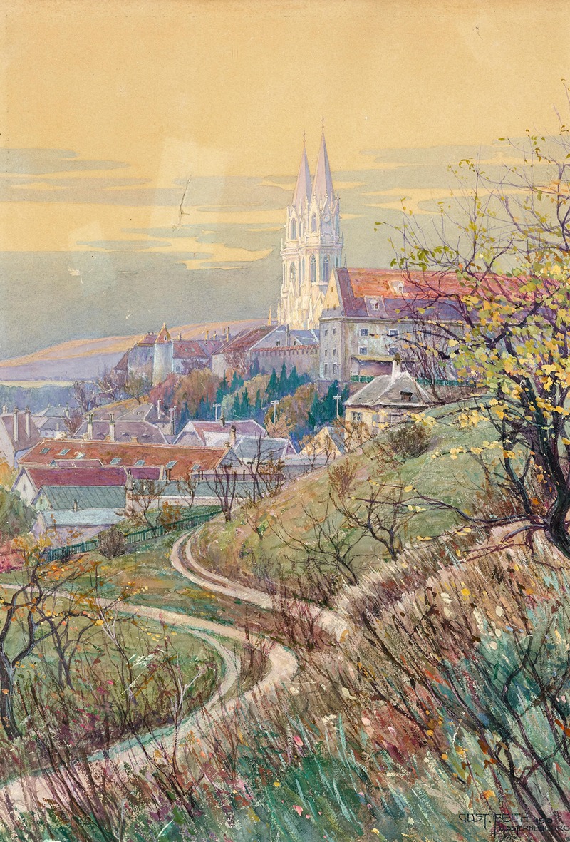 Gustav Feith - A view of the abbey church of Klosterneuburg