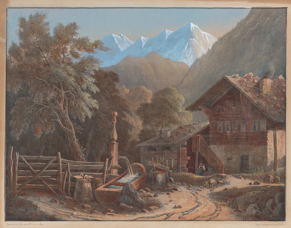 Henri Boug d'Orschwiller - Alpine Scene.