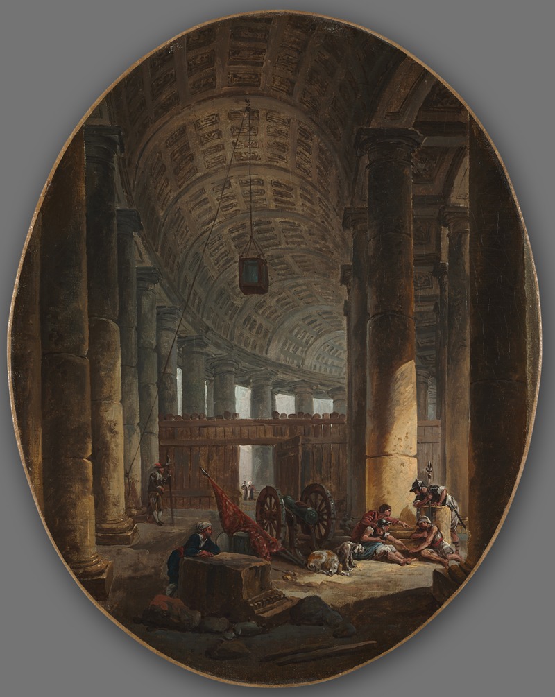 Hubert Robert - The Colonnade of St. Peter’s, Rome, during the Conclave