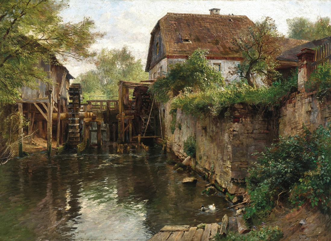 Hugo Darnaut - A Mill by a Creek