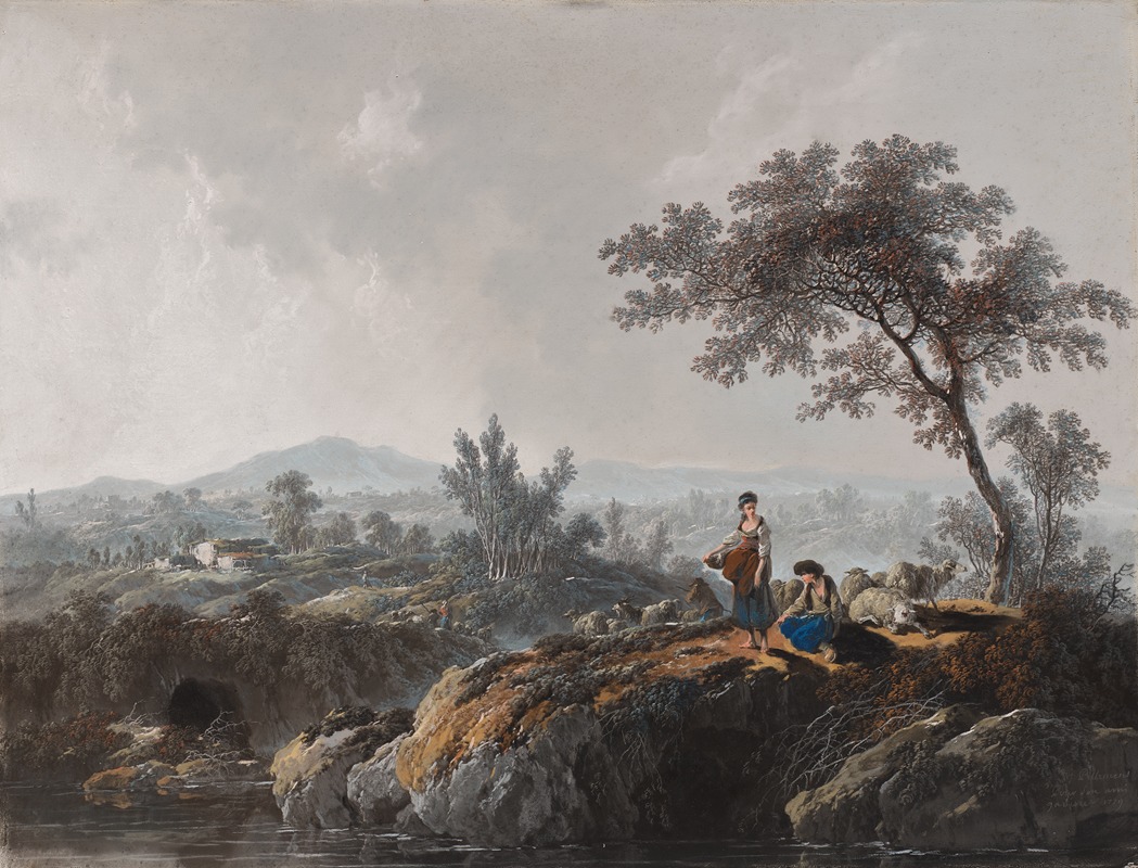 Jean-Baptiste Pillement - Shepherds in a Landscape