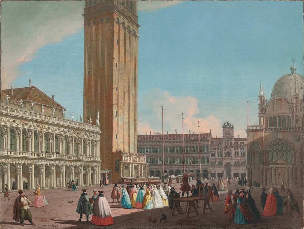 Johann Richter - Venice, the Piazzetta looking north-west towards the Campanile, with the Biblioteca, the Procuratie Vecchie and the Torre dell’Orologio