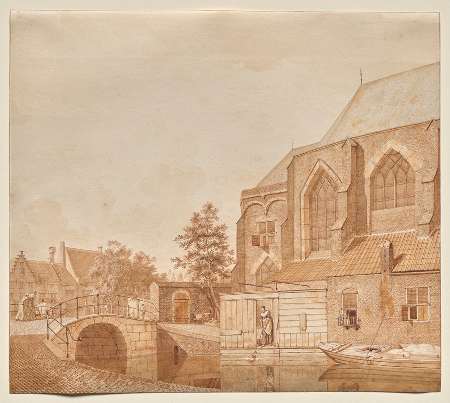 Johannes Huibert Prins - A View of the Nieuwe Kerk, Delft