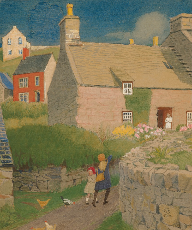 Joseph Edward Southall - The Mill Cottage, Harlech, North Wales