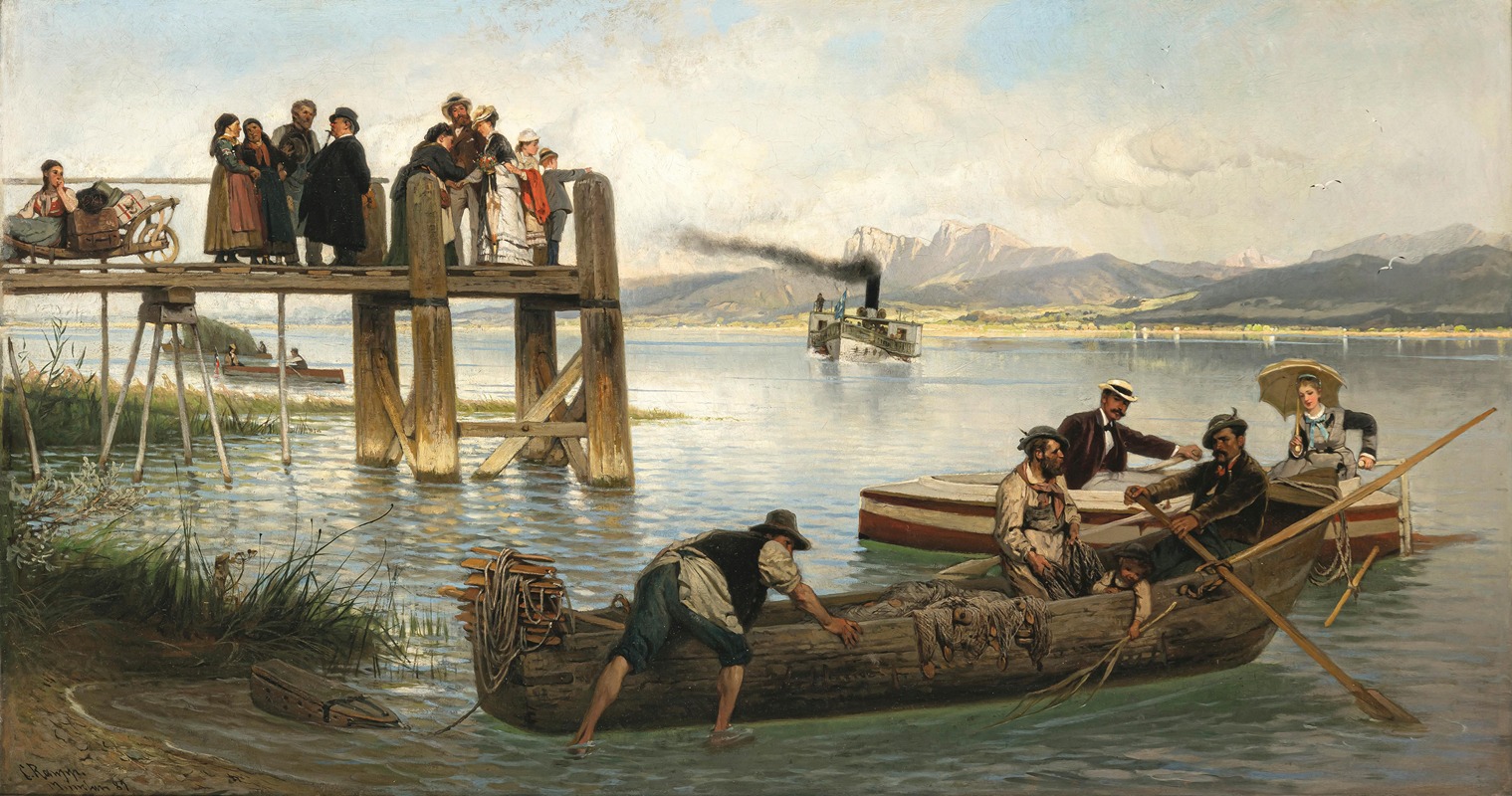 Karl Raupp - A Steamboat Jetty on Lake Chiemsee