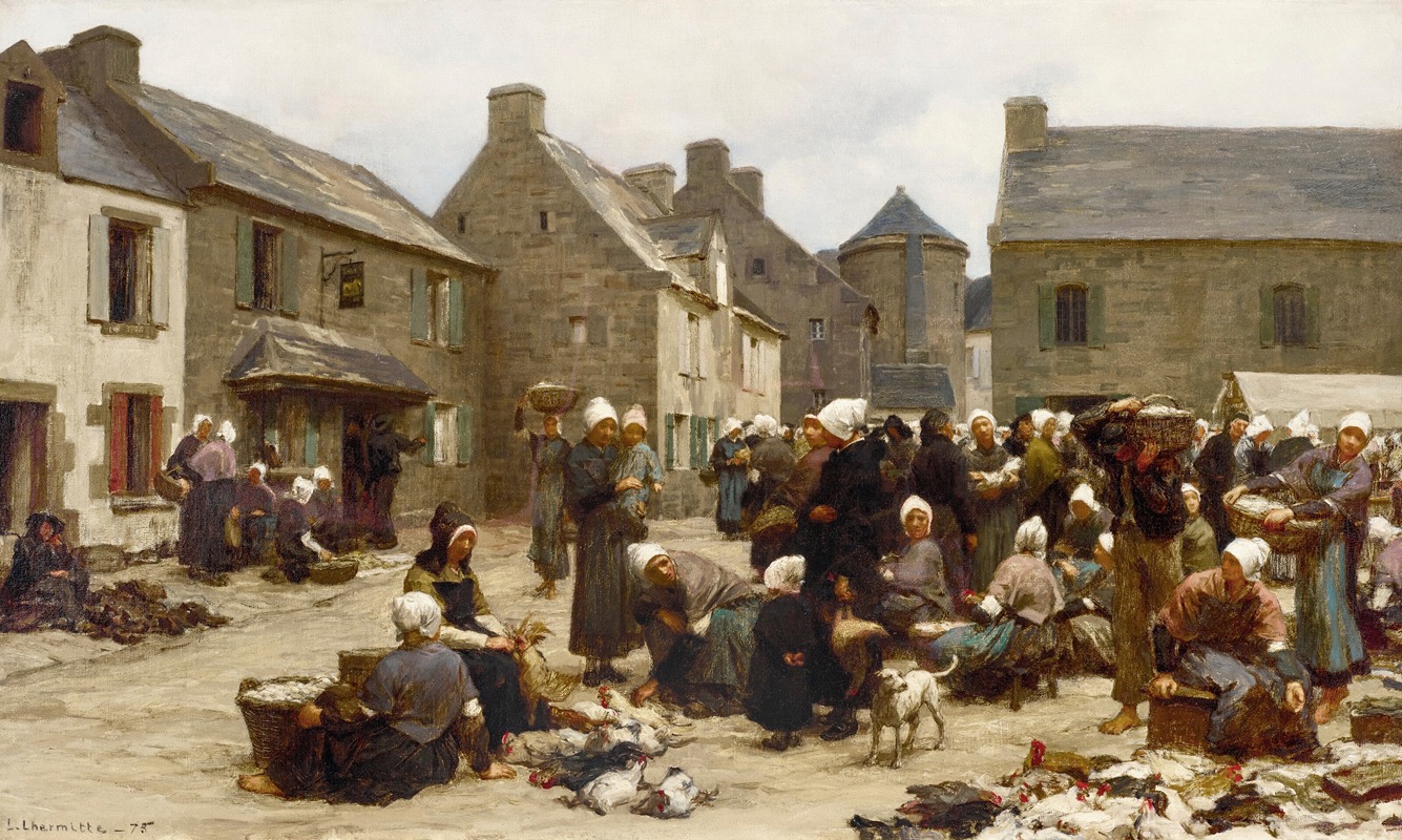 Léon Augustin Lhermitte - Le marché de Ploudalmézeau