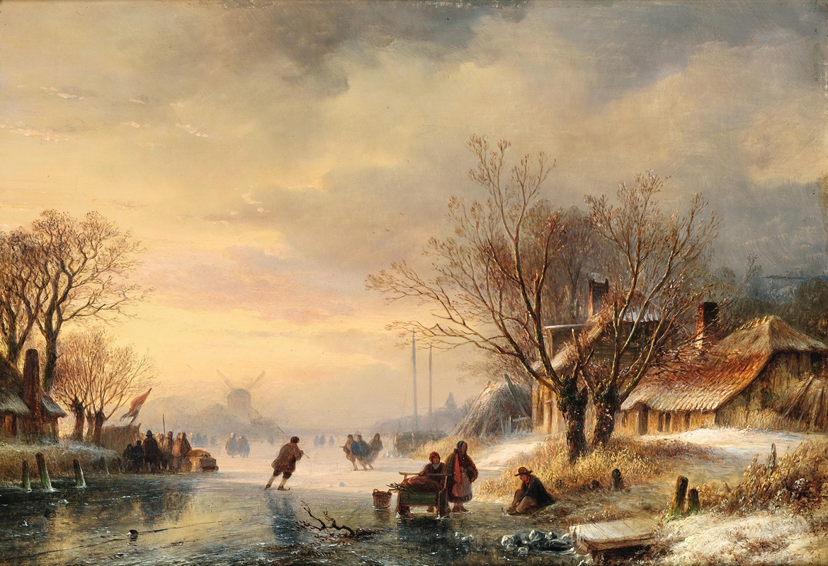 Lodewijk Johannes Kleyn - A Dutch Canal in Winter