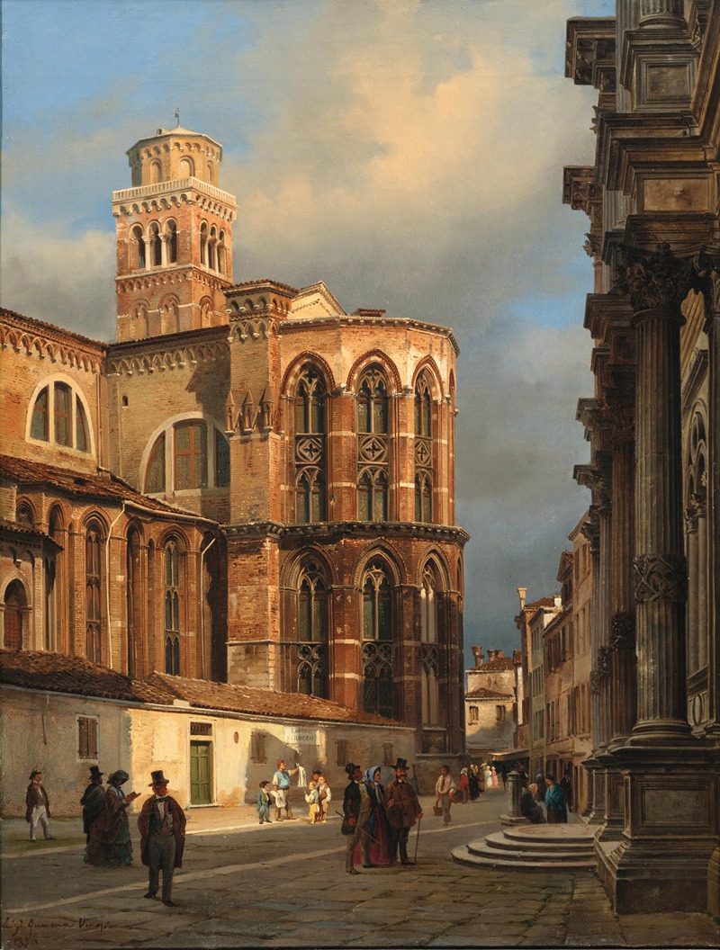 Luigi Querena - Venice, a View of the Church of San Rocco