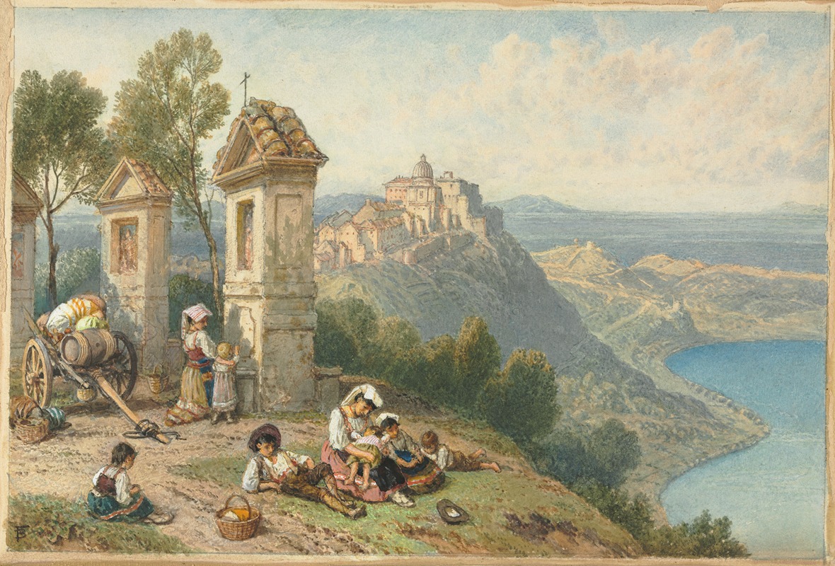 Myles Birket Foster - View of Castel Gandolfo