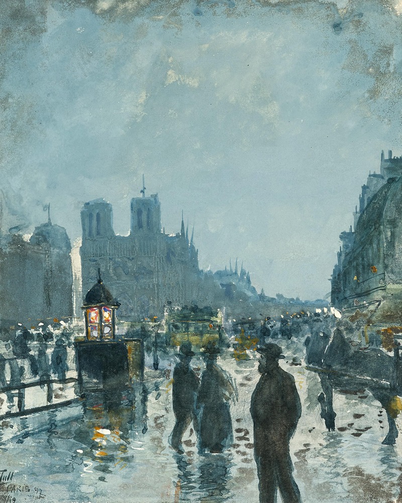 Ödön Tull - Notre-Dame in Paris in the rain