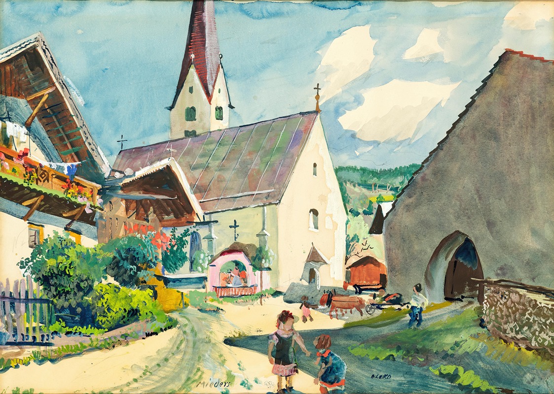 Oskar Laske - Church in Mieders in Tyrol