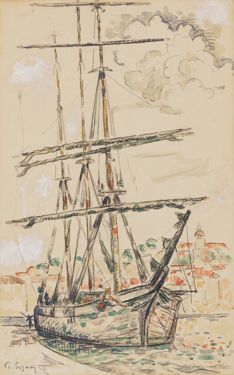 Paul Signac - Saint-Tropez, Trois-mâts à quai