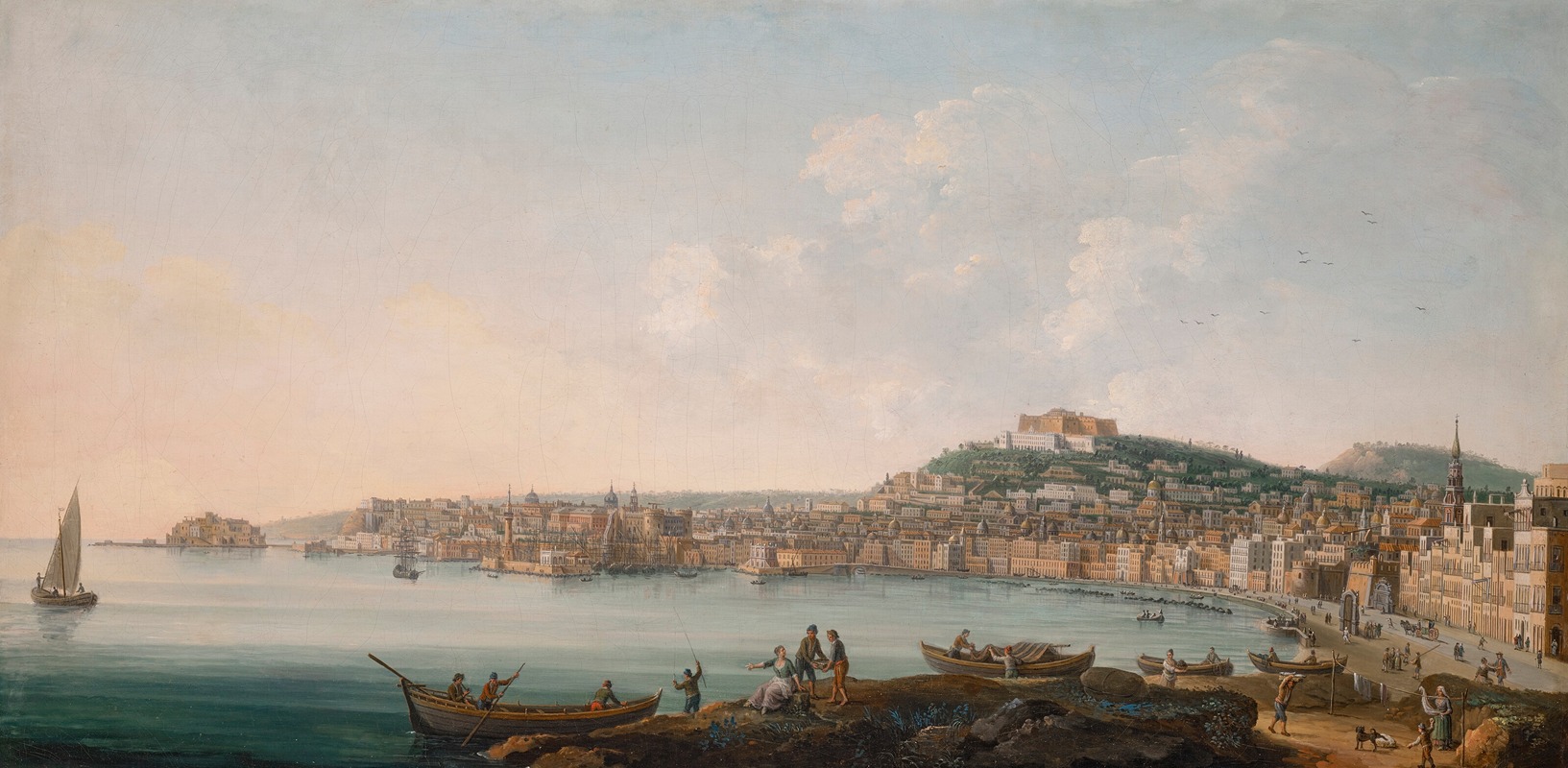 Pietro Antoniani - The Bay of Naples from the west, with the Castel dell’Ovo, the Castel Nuovo and the Certosa di San Martino