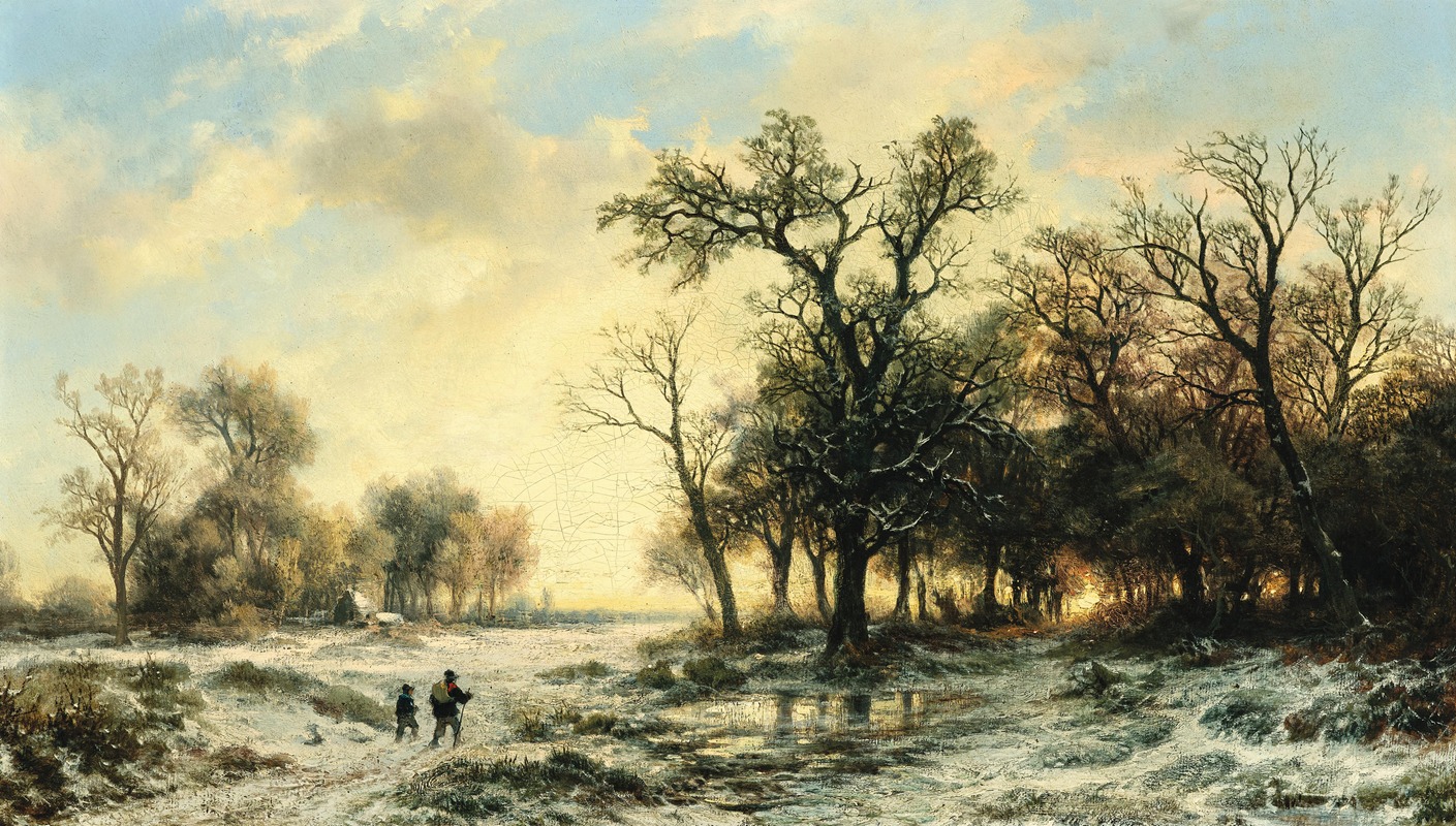 Remigius Adrianus van Haanen - Returning Home at Dusk in Winter