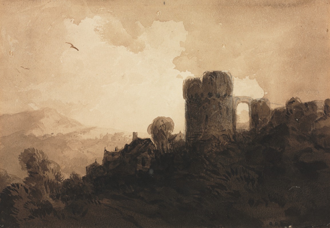 Richard Parkes Bonington - Landscape with Castle Ruin