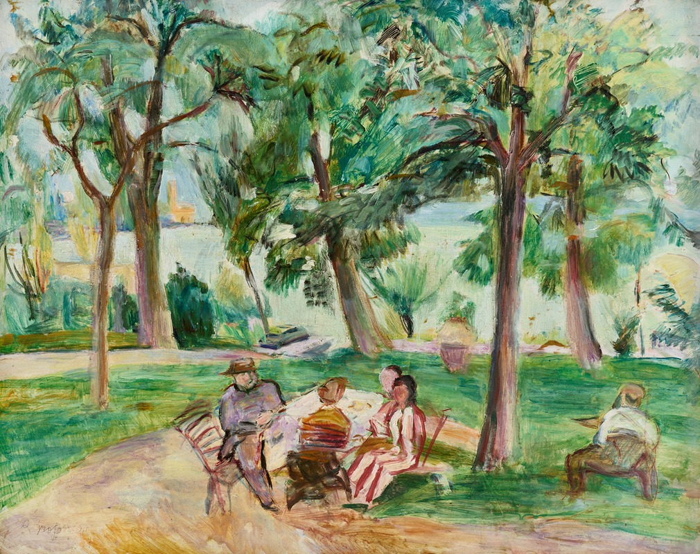 Rudolf Grossmann - Garten in Langenargen mit Hans Purrmann