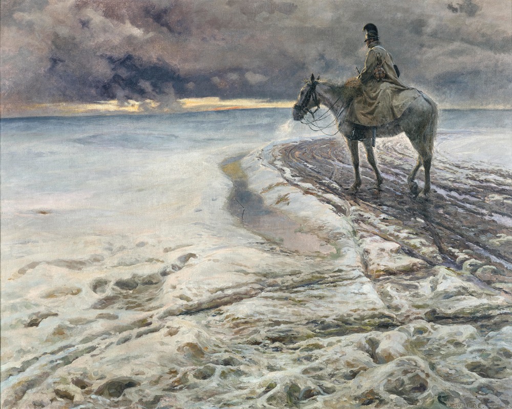 Rudolf Otto Ritter von Ottenfeld - A Rider in the Snow (Vedette)