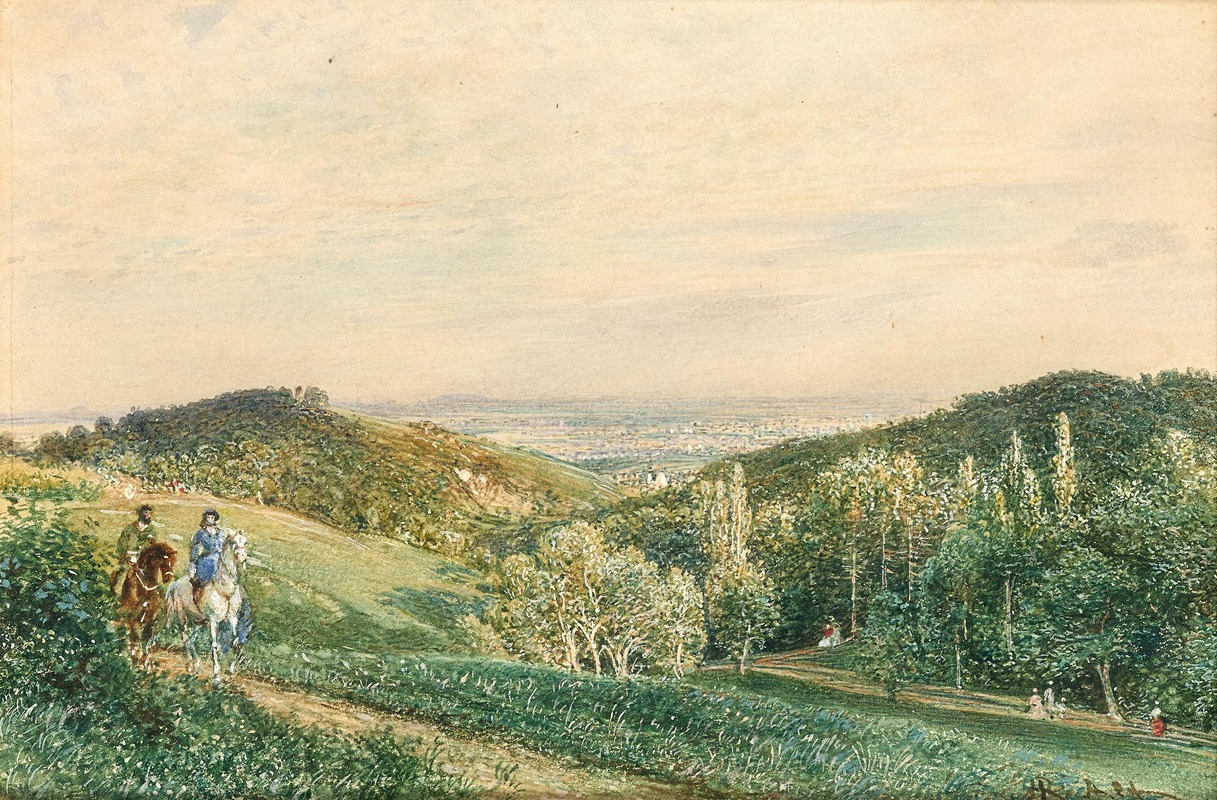 Rudolf von Alt - View from Cobenzl to Grinzing and Vienna