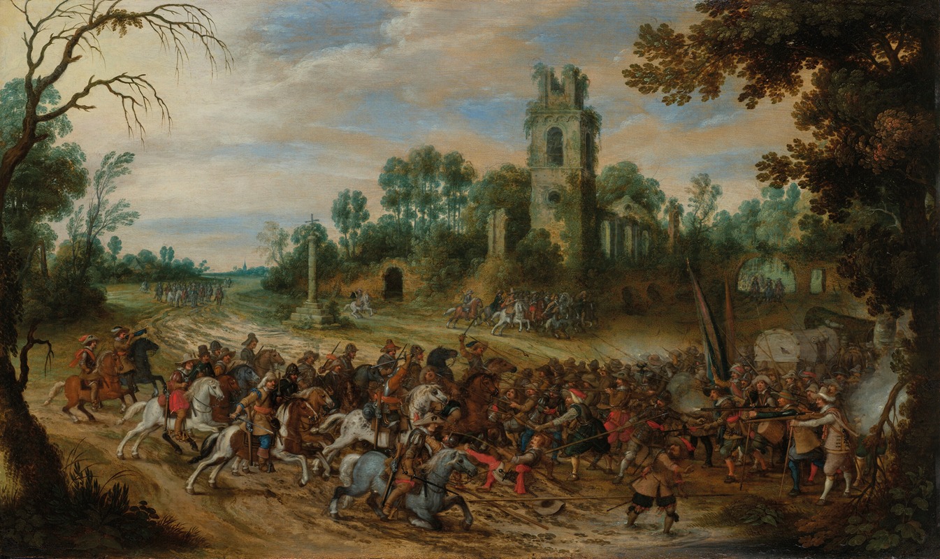 Sebastiaen Vrancx - A Battle Before Some Ruins