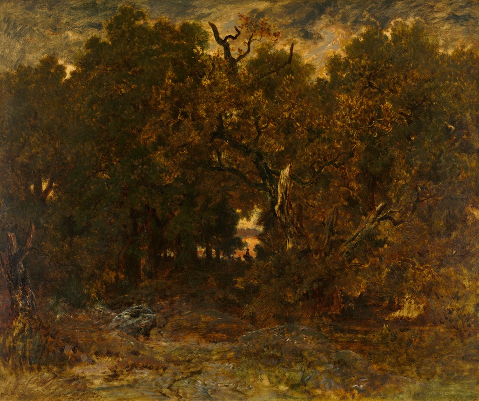 Théodore Rousseau - Leaving the Forest, Fontainebleau; Setting Sun