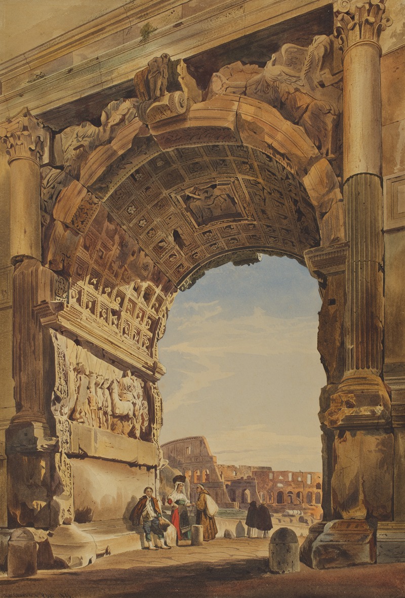 Thomas Hartley Cromek - The Arch of Titus and the Coliseum, Rome