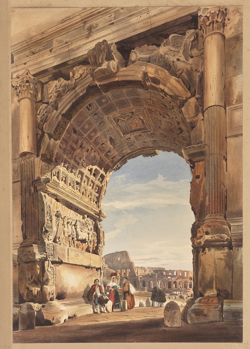 Thomas Hartley Cromek - The Arch of Titus looking through to the Colosseum, Rome