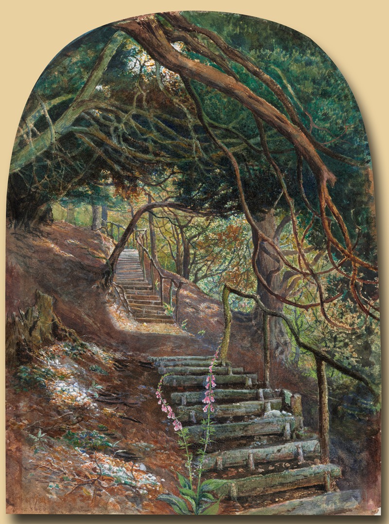 William Henry Millais - Steps in a Garden