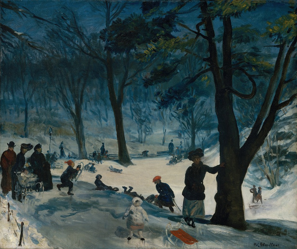 William James Glackens - Central Park, Winter