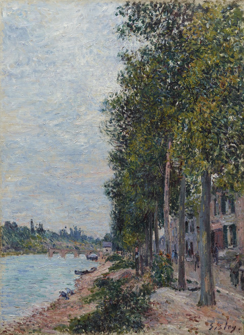 Alfred Sisley - Road Along the Seine at Saint-Mammes