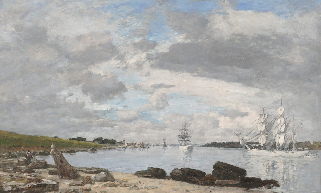 Eugène Louis Boudin - The Bay at the Mouth of the River Elorn, Landerneau 