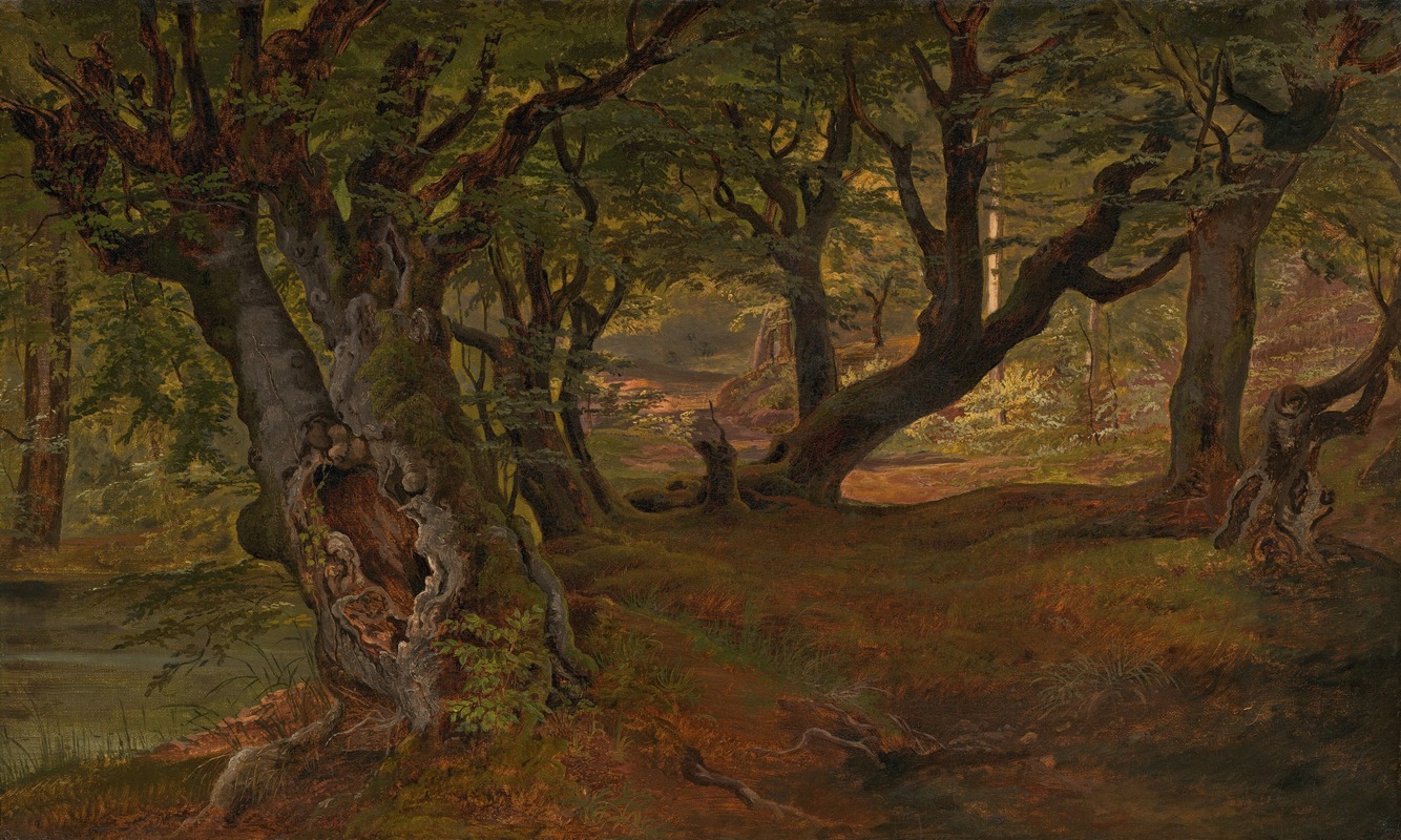 Frederik Sødring - View of Bregentved Forest, Sjaeeland